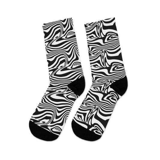 Socks - Psychedelic Noir - Recycled Poly Funky Sock Gift Eco - Friendly - Retro Collection 22180274375287973637 Earthbound Pacific
