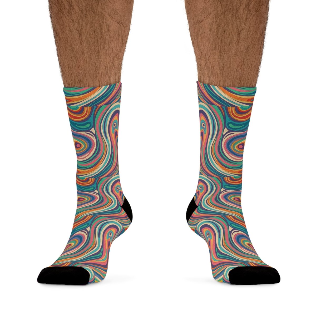Socks - Retro Ripple - Colorful Recycled Poly Funky Sock Gift Eco - Friendly - Retro Collection 47241384596522072455 Earthbound Pacific