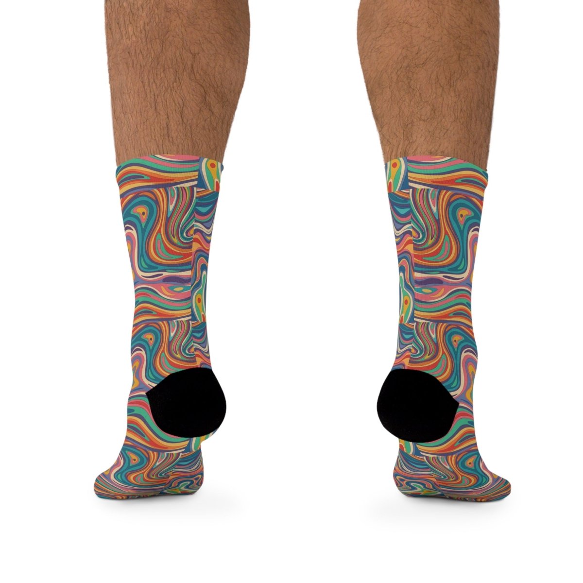 Socks - Retro Ripple - Colorful Recycled Poly Funky Sock Gift Eco - Friendly - Retro Collection 47241384596522072455 Earthbound Pacific