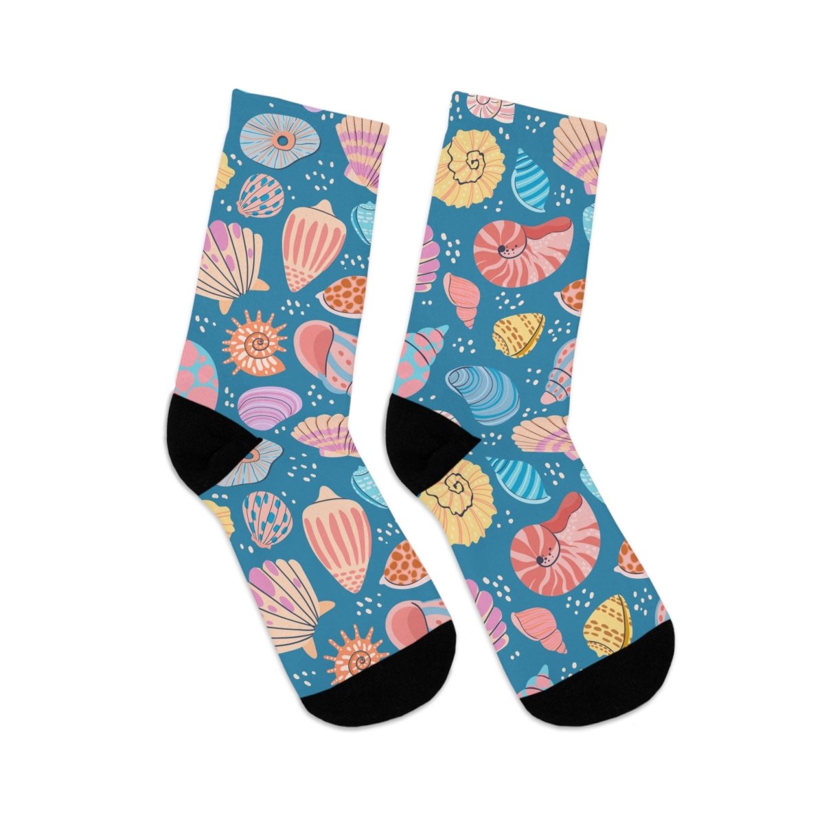 Socks - Seashell Treasure - Ocean Sea Life Collection Eco - Friendly Recycled Poly 13267091087818387508 Earthbound Pacific