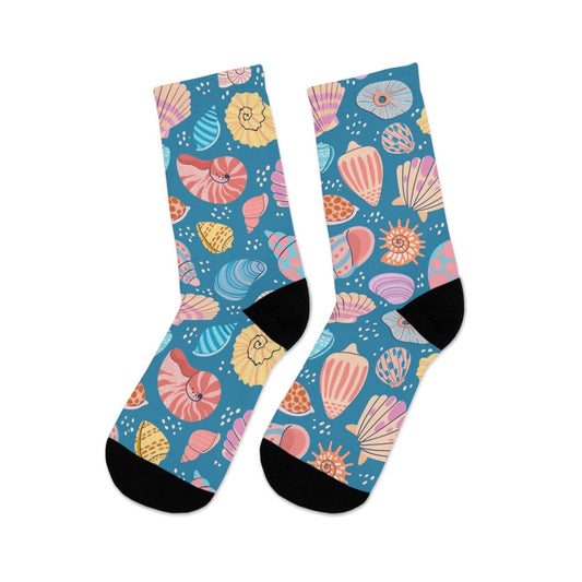 Socks - Seashell Treasure - Ocean Sea Life Collection Eco - Friendly Recycled Poly 13267091087818387508 Earthbound Pacific