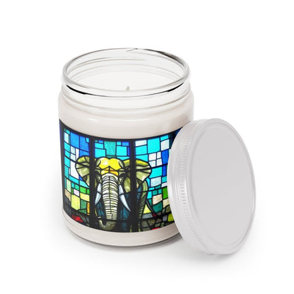 Stained Glass Elephant Design Scented Candles, 9oz - Earthbound Pacific