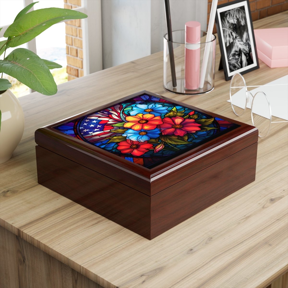 Stained Glass Floral Jewelry Box – Vibrant Storage for Treasured Accessories 25252218611835226244 Earthbound Pacific