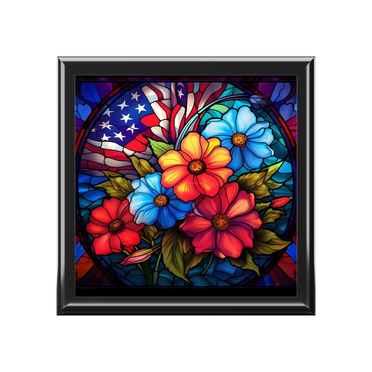 Stained Glass Floral Jewelry Box – Vibrant Storage for Treasured Accessories 76478831397390147429 Earthbound Pacific