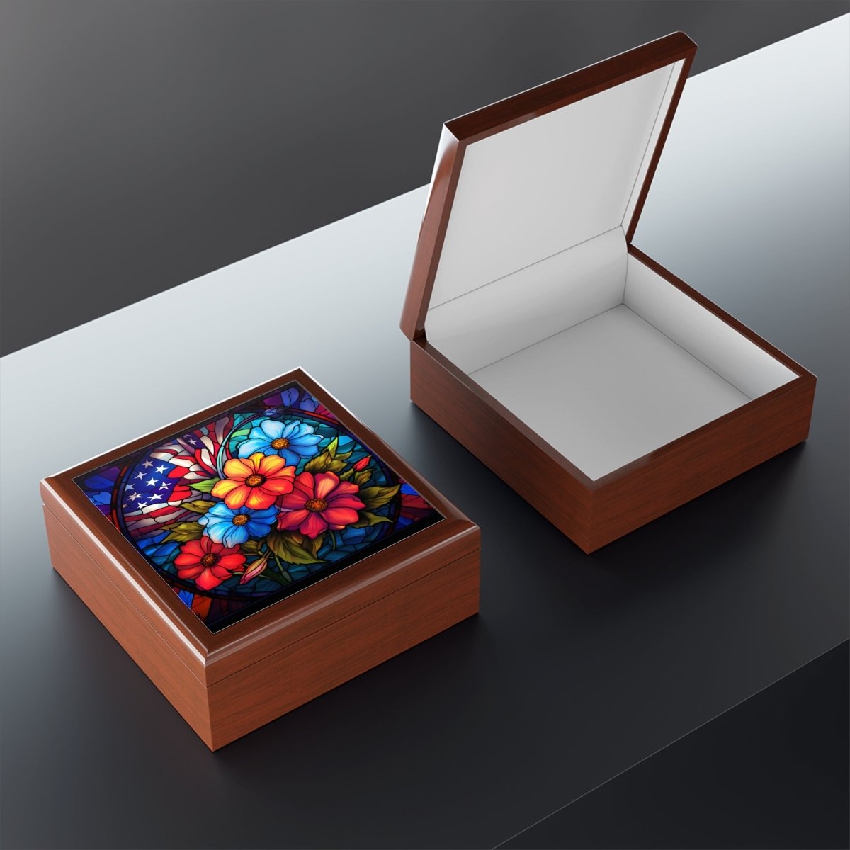 Stained Glass Floral Jewelry Box – Vibrant Storage for Treasured Accessories 25252218611835226244 Earthbound Pacific
