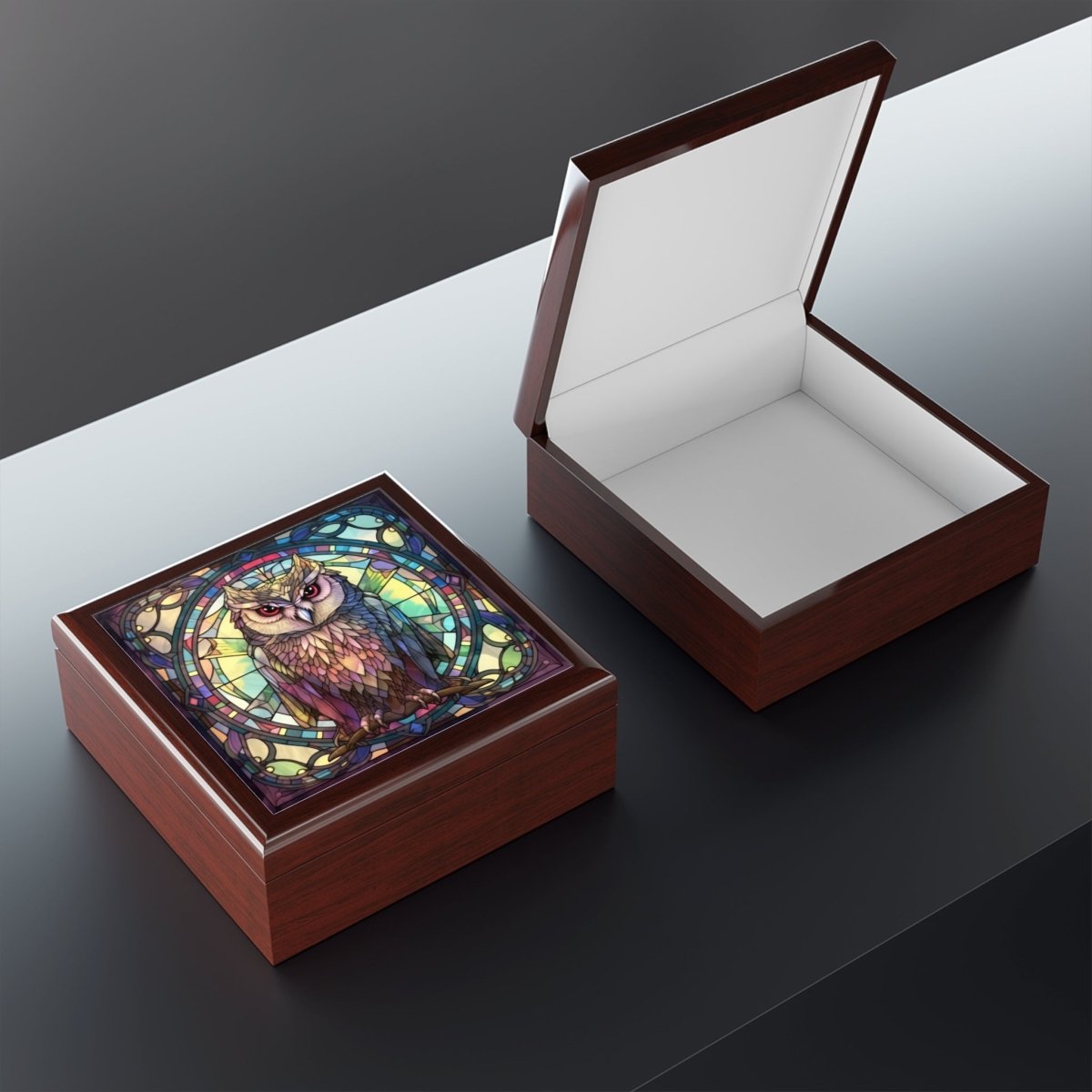Stained Glass Owl Jewelry Box - Elegant Organizer for Keepsakes & Gifts 13630334814152629028 Earthbound Pacific