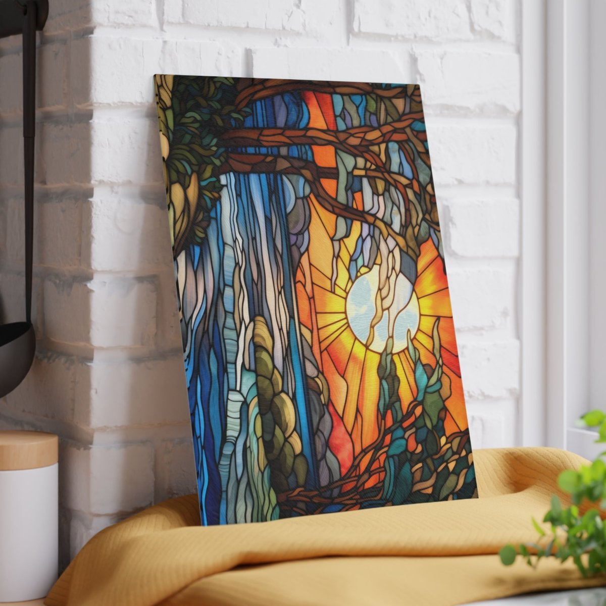 Stained Glass Sunset Cutting Board - Artisanal Kitchen Decor for Cooking and Entertaining 18410115404921051886 Earthbound Pacific