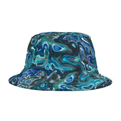 Stylish Abstract New Zealand Paua Analone Shell Bucket Hat, Beachwear, Sun Protection, Summer Fashion, Outdoor Hat, Unique Gift - Earthbound Pacific