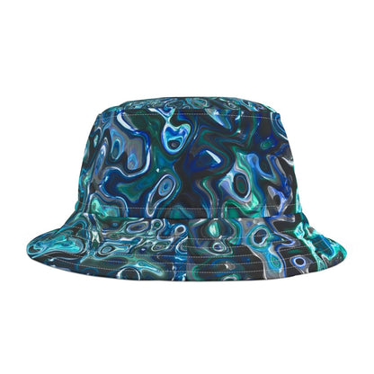 Stylish Abstract New Zealand Paua Analone Shell Bucket Hat, Beachwear, Sun Protection, Summer Fashion, Outdoor Hat, Unique Gift - Earthbound Pacific