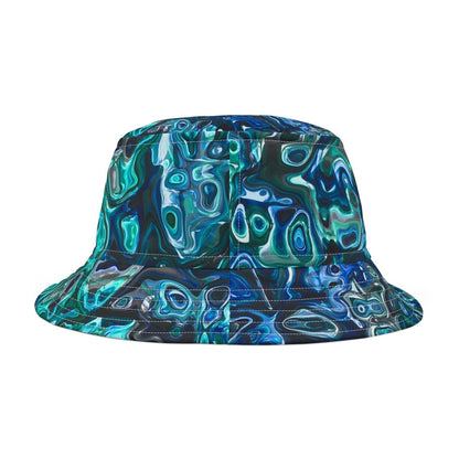 Stylish Abstract New Zealand Paua Analone Shell Bucket Hat, Beachwear, Sun Protection, Summer Fashion, Outdoor Hat, Unique Gift - Earthbound Pacific