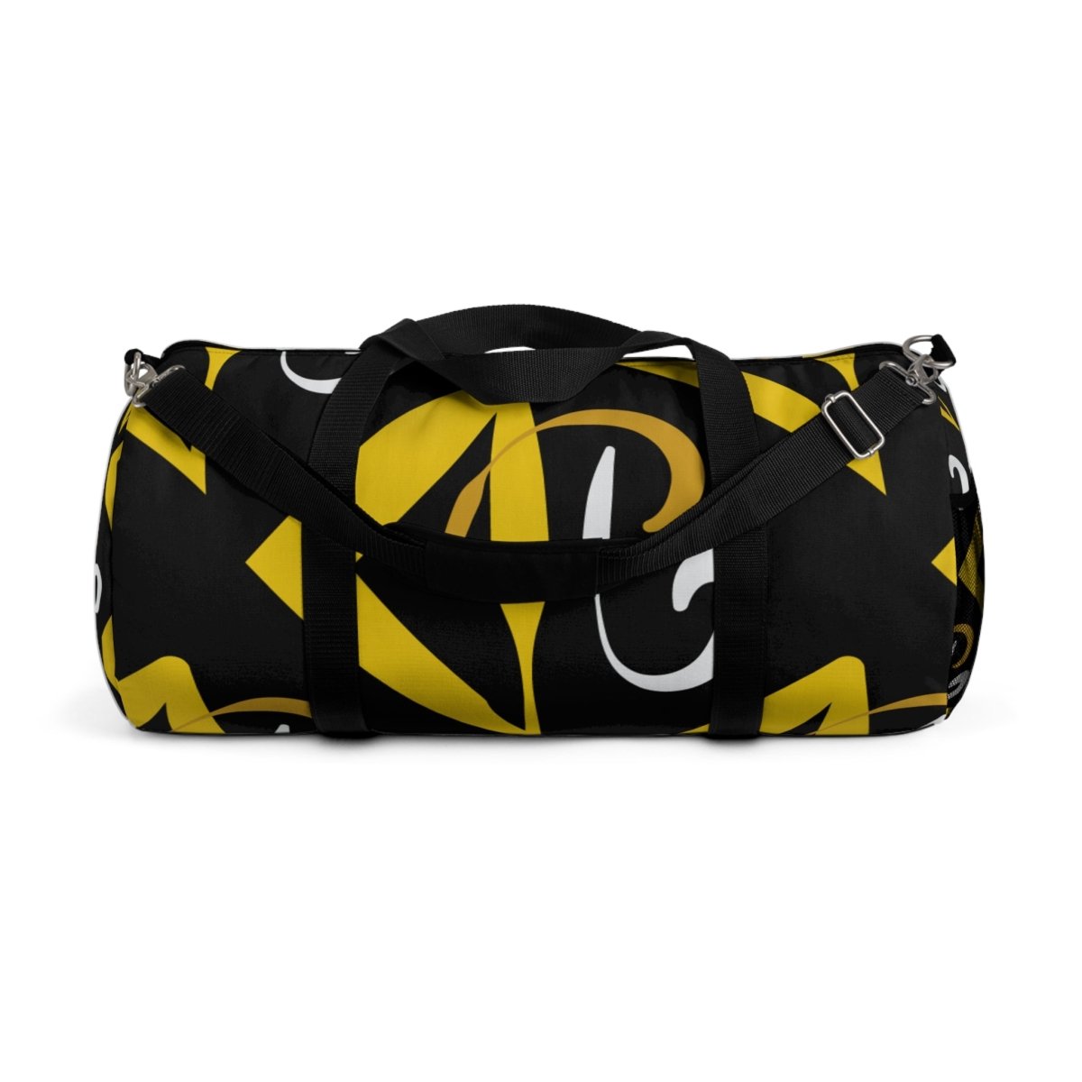 Stylish Duffel Bag Black and Yellow Geometric Design 20562418825006550859 Earthbound Pacific