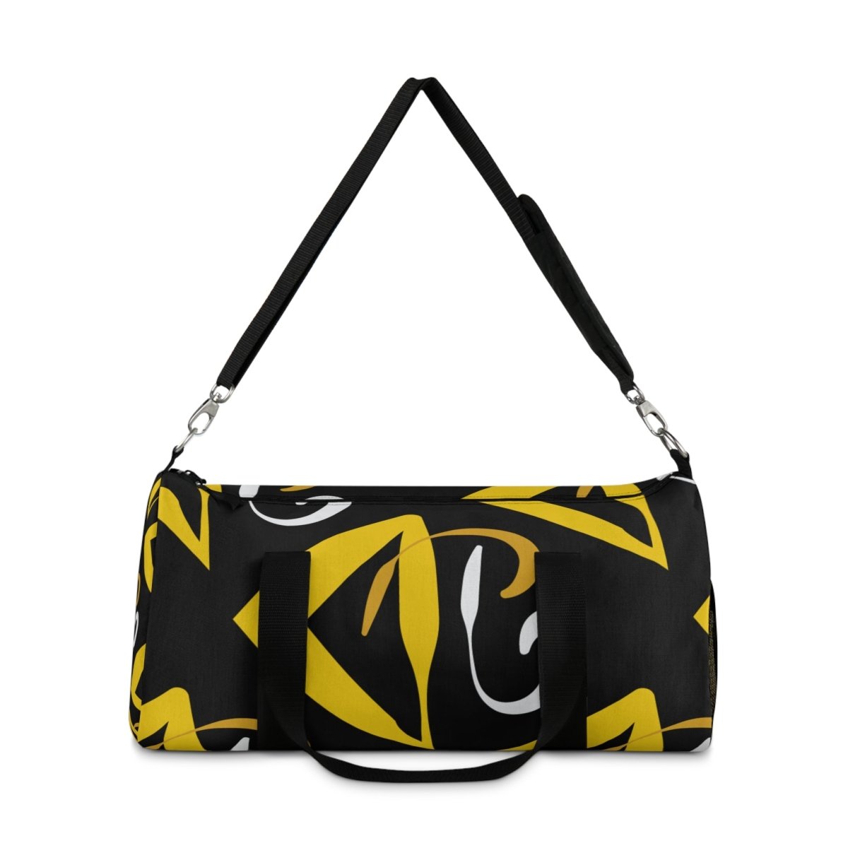 Stylish Duffel Bag Black and Yellow Geometric Design 47943706488013154641 Earthbound Pacific