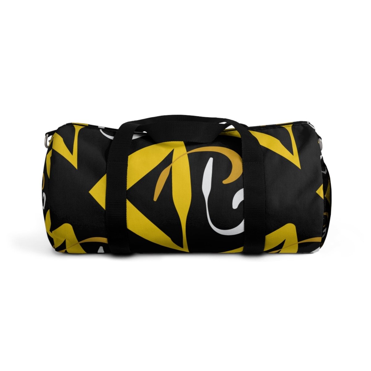 Stylish Duffel Bag Black and Yellow Geometric Design 47943706488013154641 Earthbound Pacific