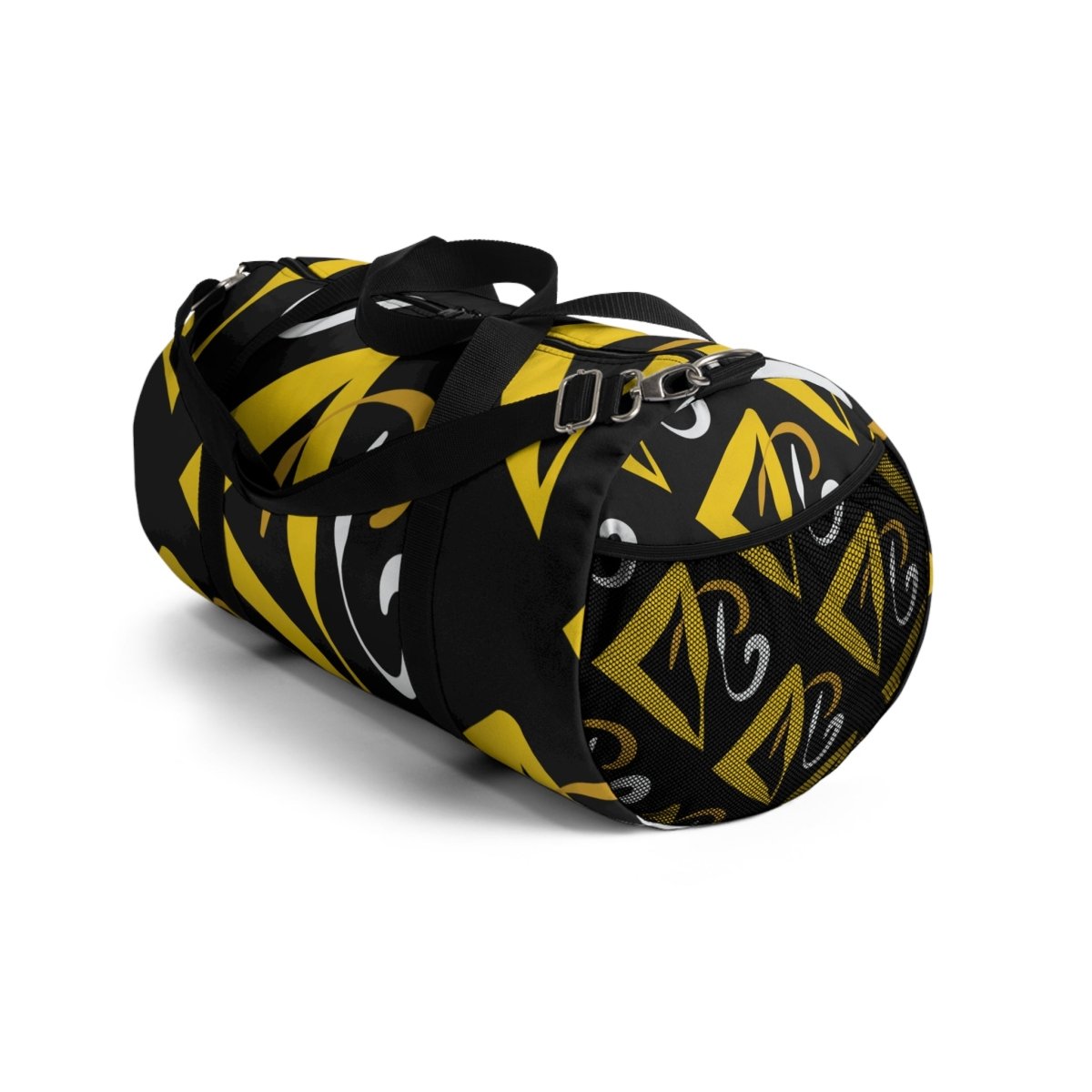 Stylish Duffel Bag Black and Yellow Geometric Design 47943706488013154641 Earthbound Pacific
