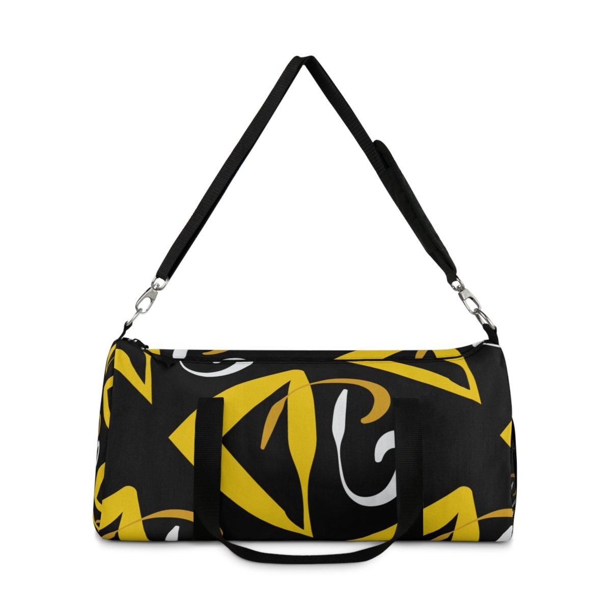 Stylish Duffel Bag Black and Yellow Geometric Design 47943706488013154641 Earthbound Pacific