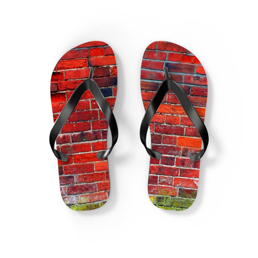 Stylish Red brick wall design Flip Flops 23867772710757262753 Earthbound Pacific