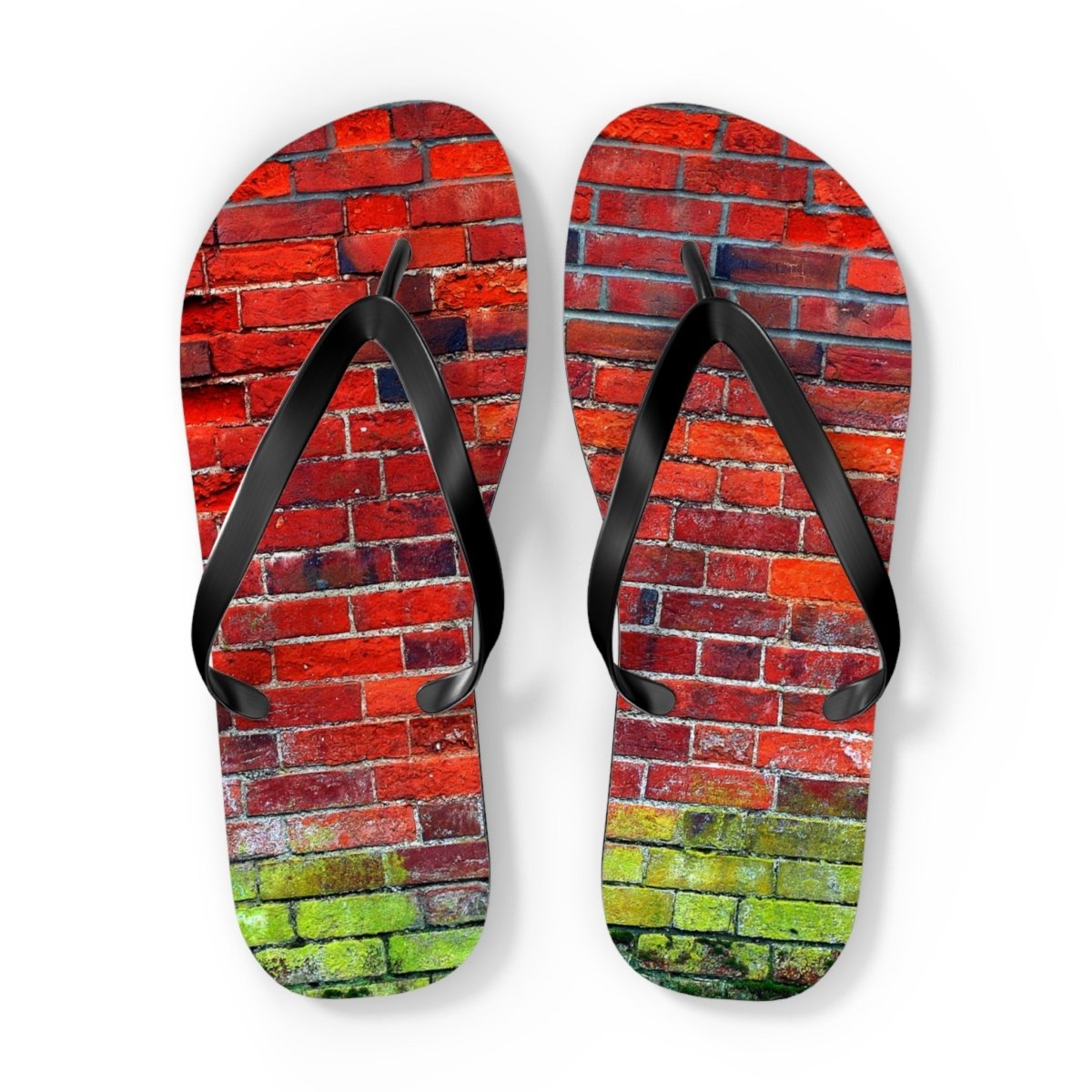 Stylish Red brick wall design Flip Flops 24153948747418451223 Earthbound Pacific