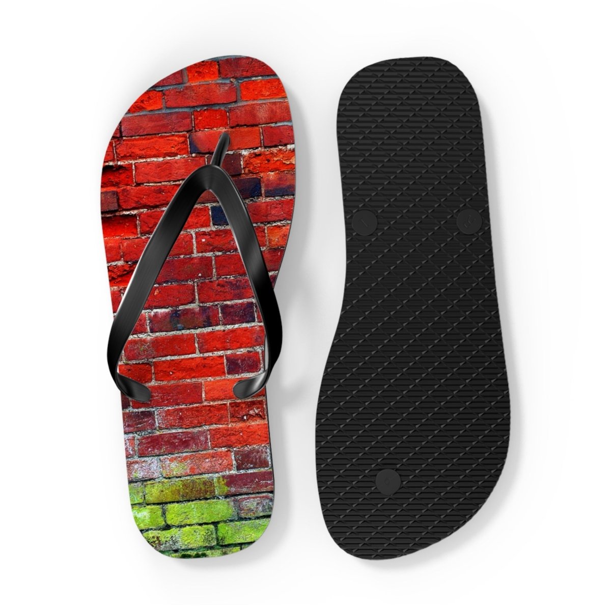 Stylish Red brick wall design Flip Flops 24153948747418451223 Earthbound Pacific