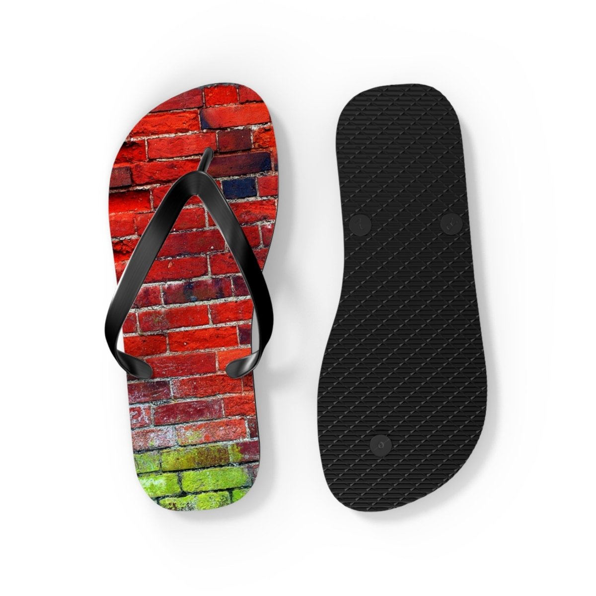 Stylish Red brick wall design Flip Flops 24153948747418451223 Earthbound Pacific