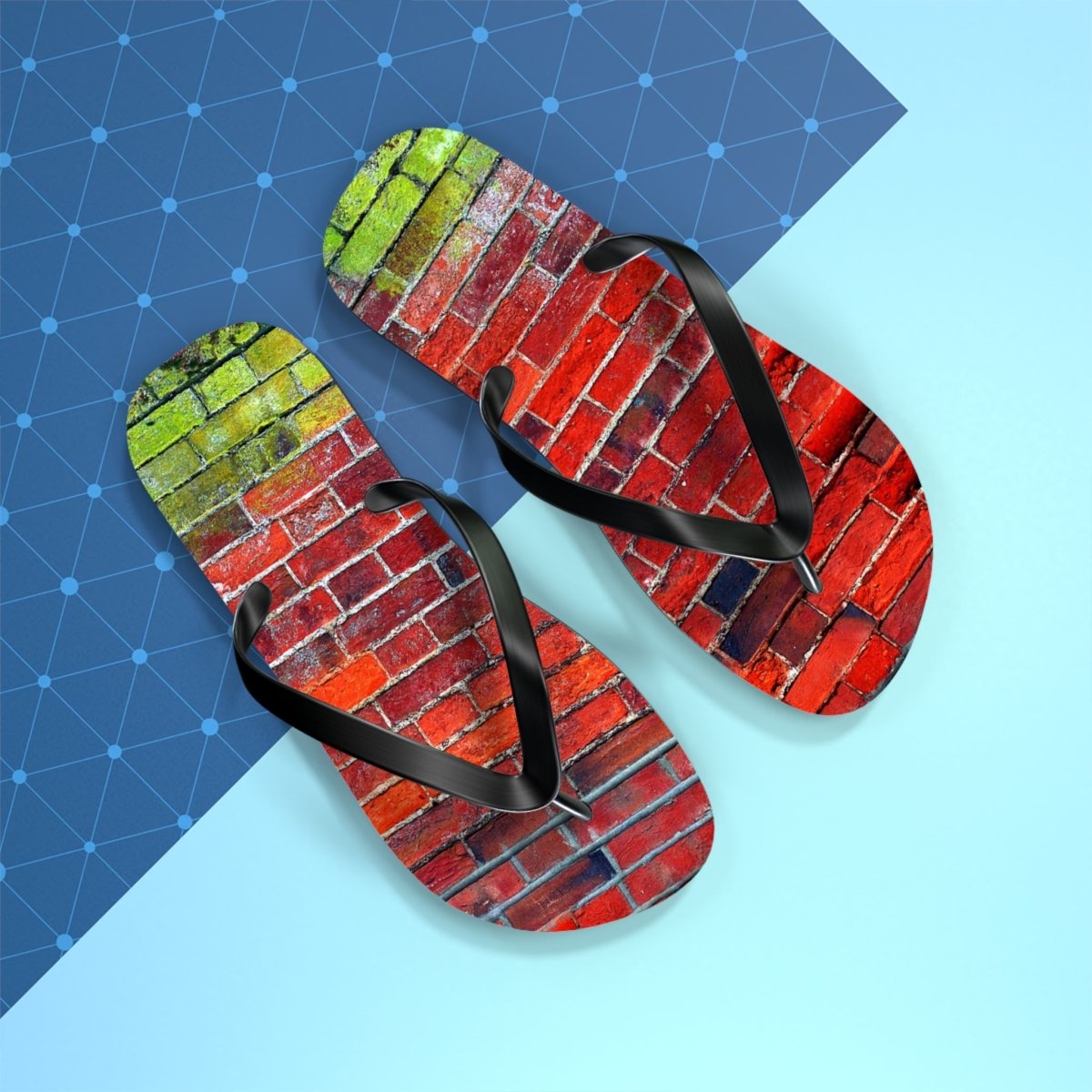 Stylish Red brick wall design Flip Flops 24153948747418451223 Earthbound Pacific