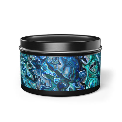 Tin Candles, Ocean - Inspired New Zealand Paua Abalone Design Relaxing Home Decor - Earthbound Pacific