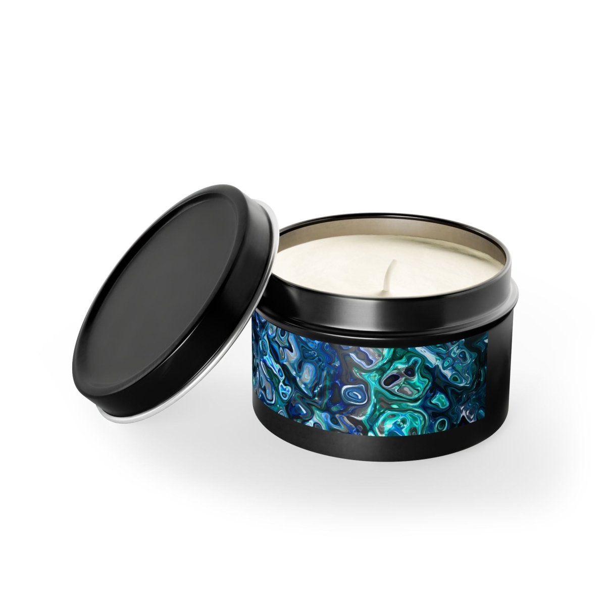 Tin Candles, Ocean - Inspired New Zealand Paua Abalone Design Relaxing Home Decor - Earthbound Pacific