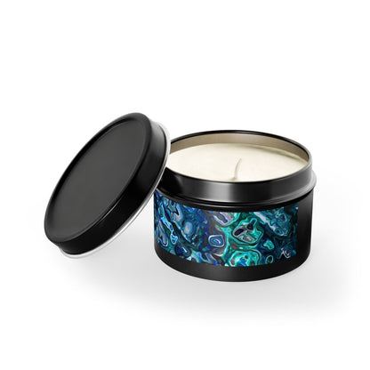 Tin Candles, Ocean - Inspired New Zealand Paua Abalone Design Relaxing Home Decor - Earthbound Pacific