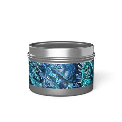 Tin Candles, Ocean - Inspired New Zealand Paua Abalone Design Relaxing Home Decor - Earthbound Pacific