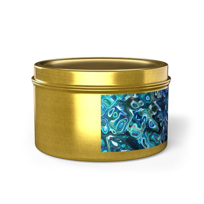 Tin Candles, Ocean - Inspired New Zealand Paua Abalone Design Relaxing Home Decor - Earthbound Pacific