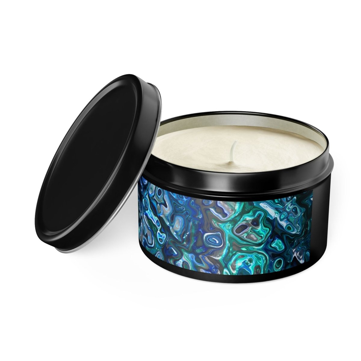Tin Candles, Ocean - Inspired New Zealand Paua Abalone Design Relaxing Home Decor - Earthbound Pacific