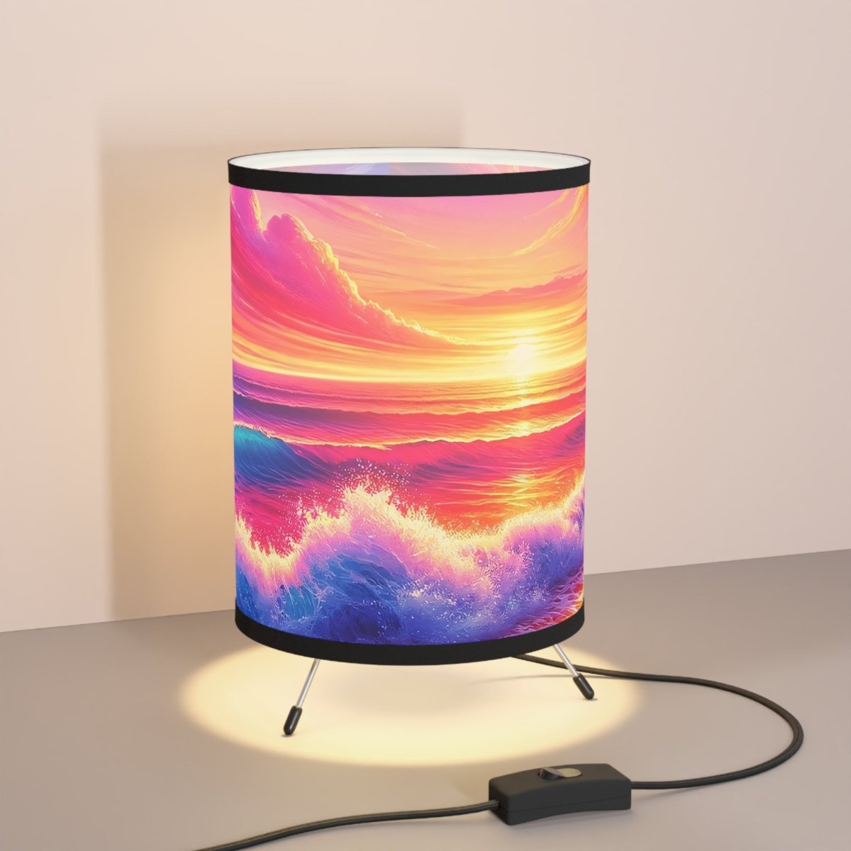 Tripod Lamp - Colorful Ocean Sunset Design 22382077308368443495 Earthbound Pacific