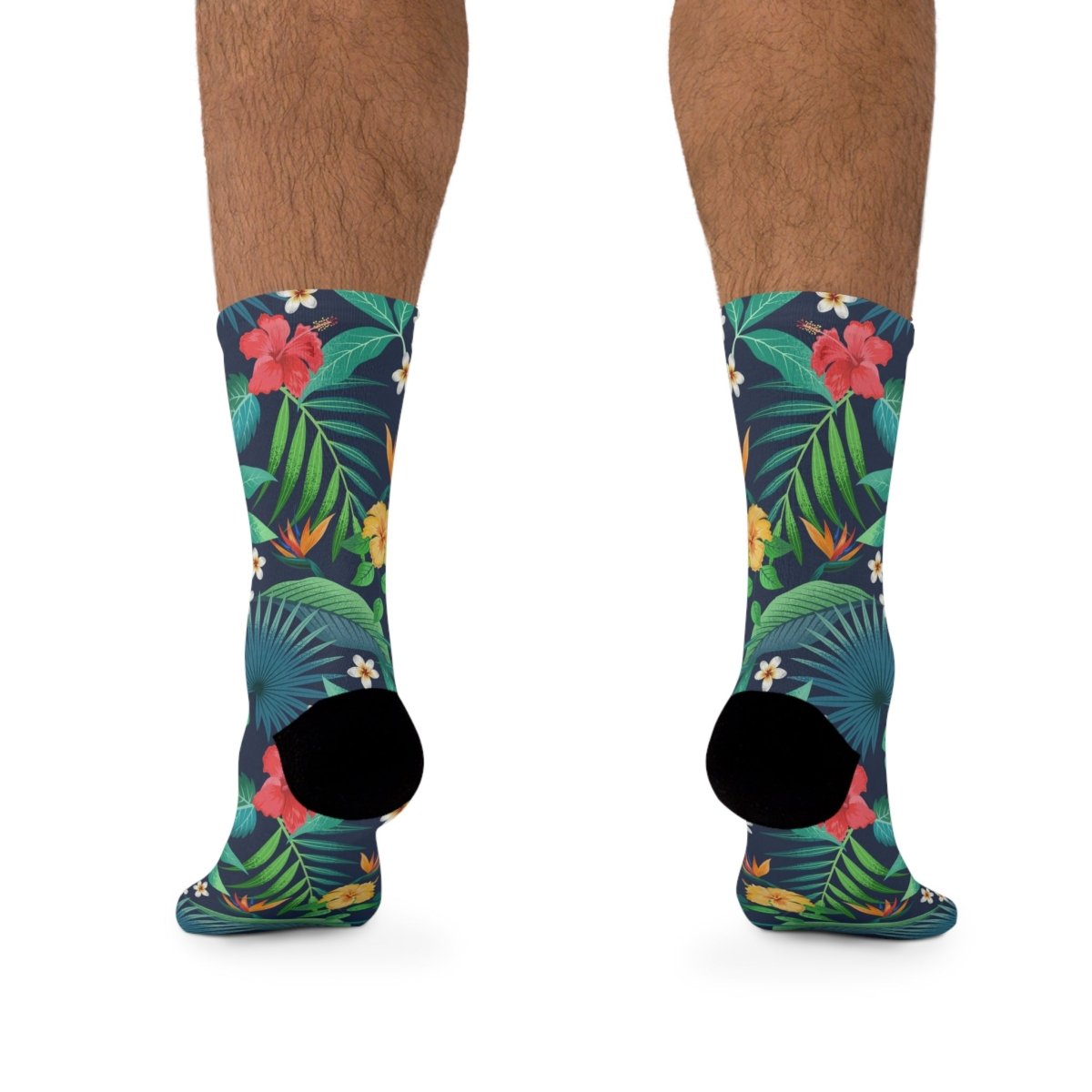 Tropical Flower Crew Socks - Recycled Poly Collection 30655834287158196940 Earthbound Pacific