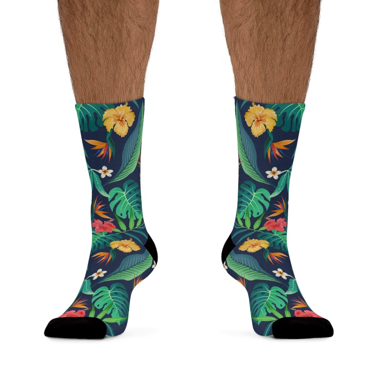 Tropical Flower Crew Socks - Recycled Poly Collection 30655834287158196940 Earthbound Pacific