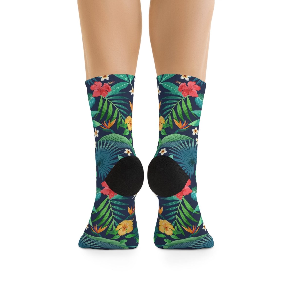 Tropical Flower Crew Socks - Recycled Poly Collection 30655834287158196940 Earthbound Pacific