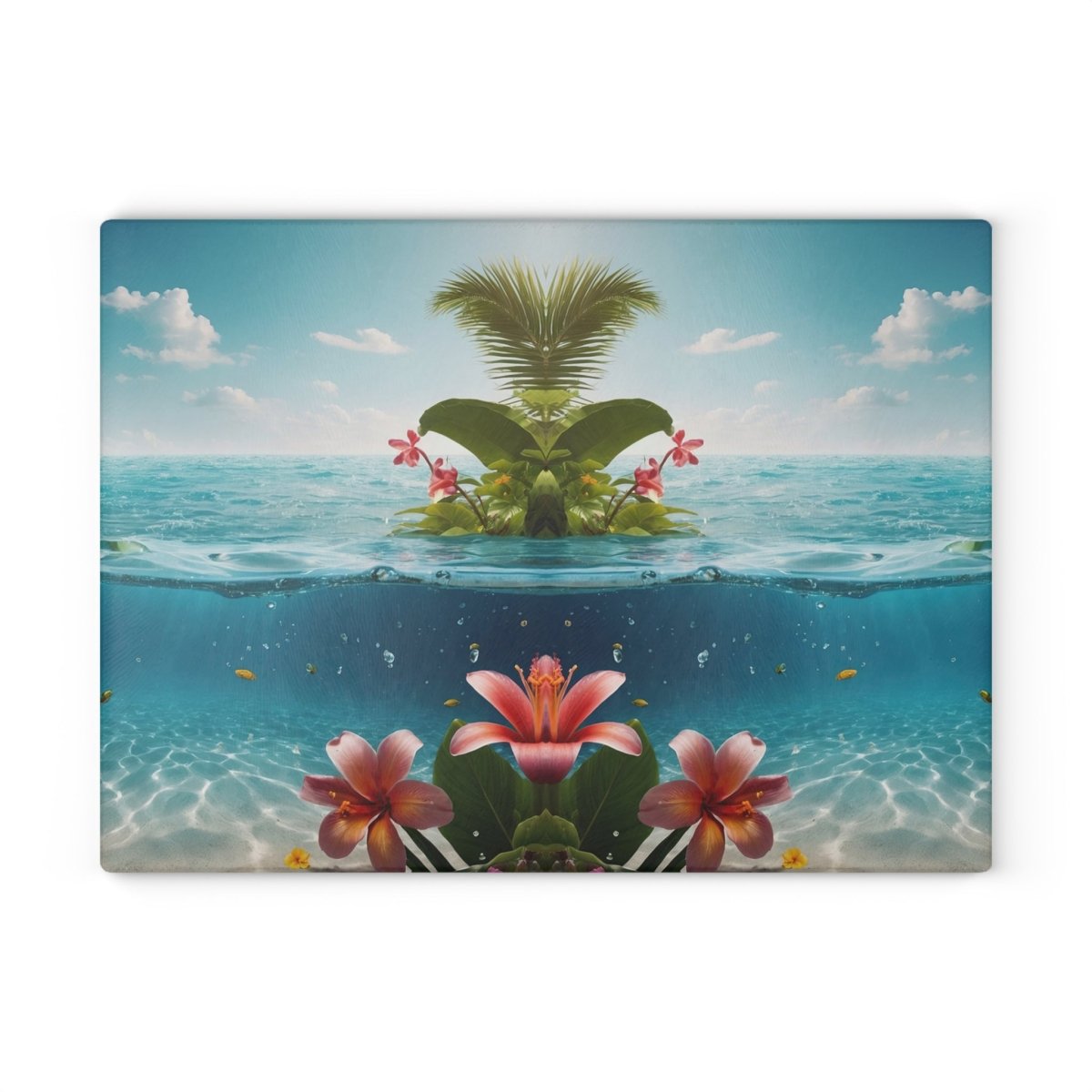 Tropical Paradise Glass Cutting Board - Coastal Vibes for Kitchen & Entertaining 21394577404880150016 Earthbound Pacific
