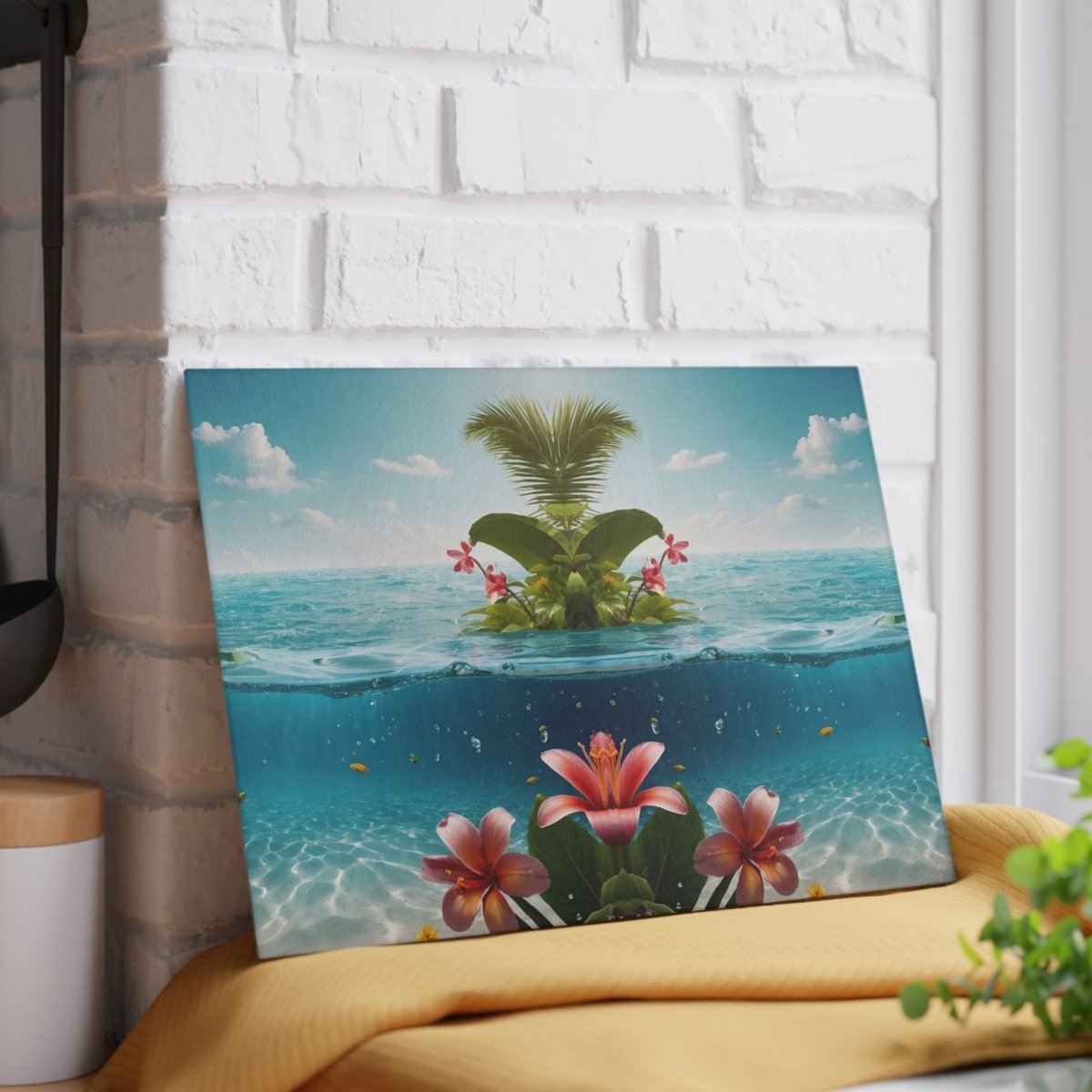 Tropical Paradise Glass Cutting Board - Coastal Vibes for Kitchen & Entertaining 21394577404880150016 Earthbound Pacific
