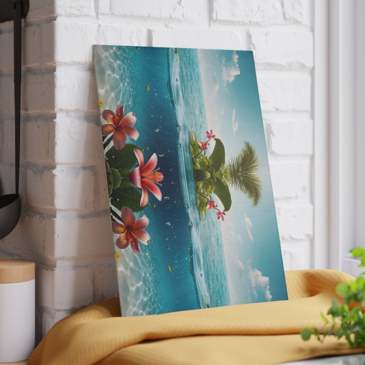 Tropical Paradise Glass Cutting Board - Coastal Vibes for Kitchen & Entertaining 21394577404880150016 Earthbound Pacific