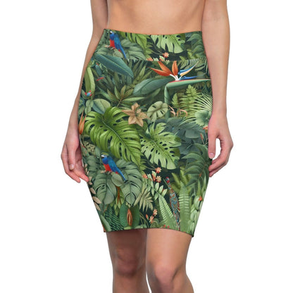 Tropical Rain Forest Pencil Skirt - Earthbound Pacific