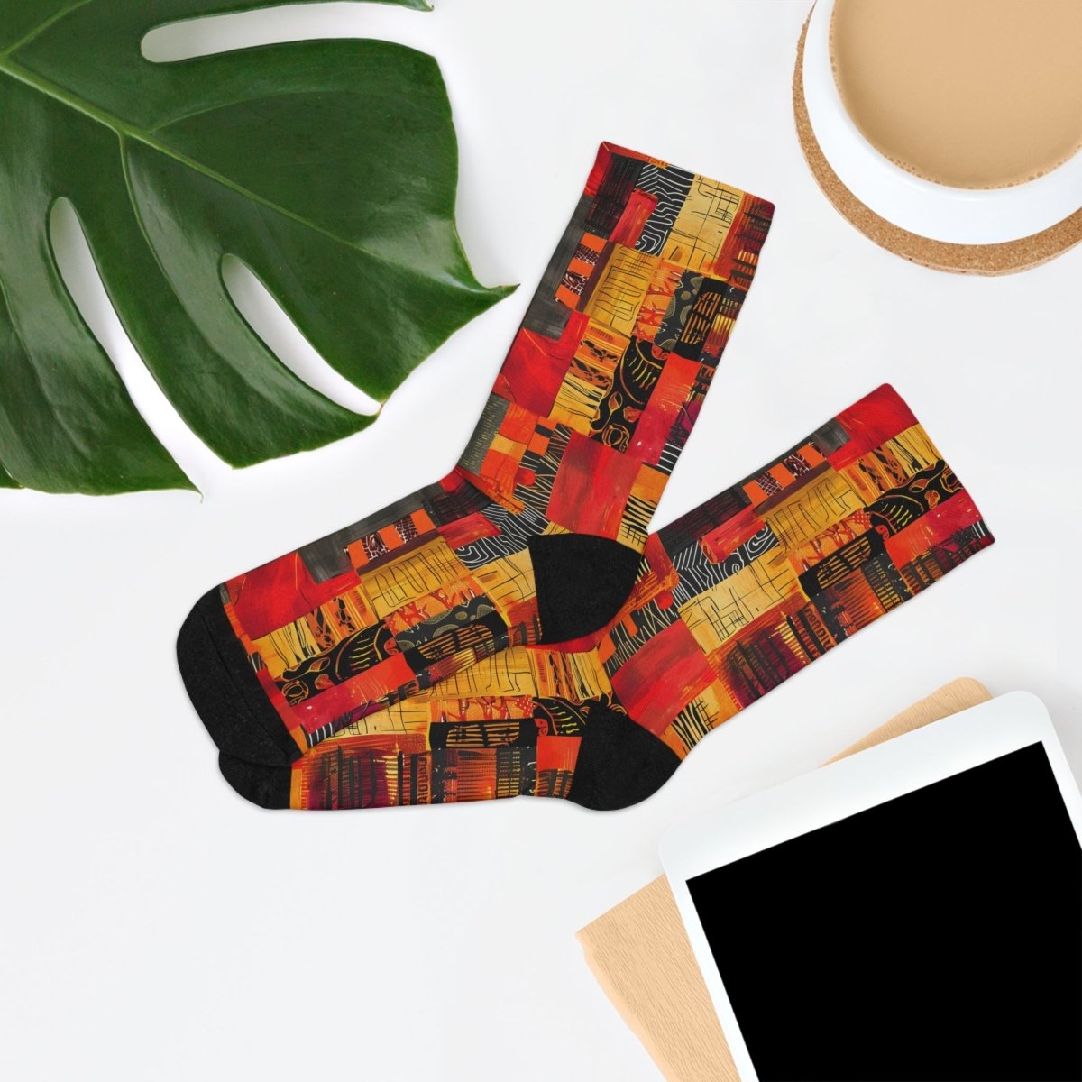 Unisex Socks African Tribal Design  1 - Eco Friendly Recycled Poly 25580685782231807381 Earthbound Pacific