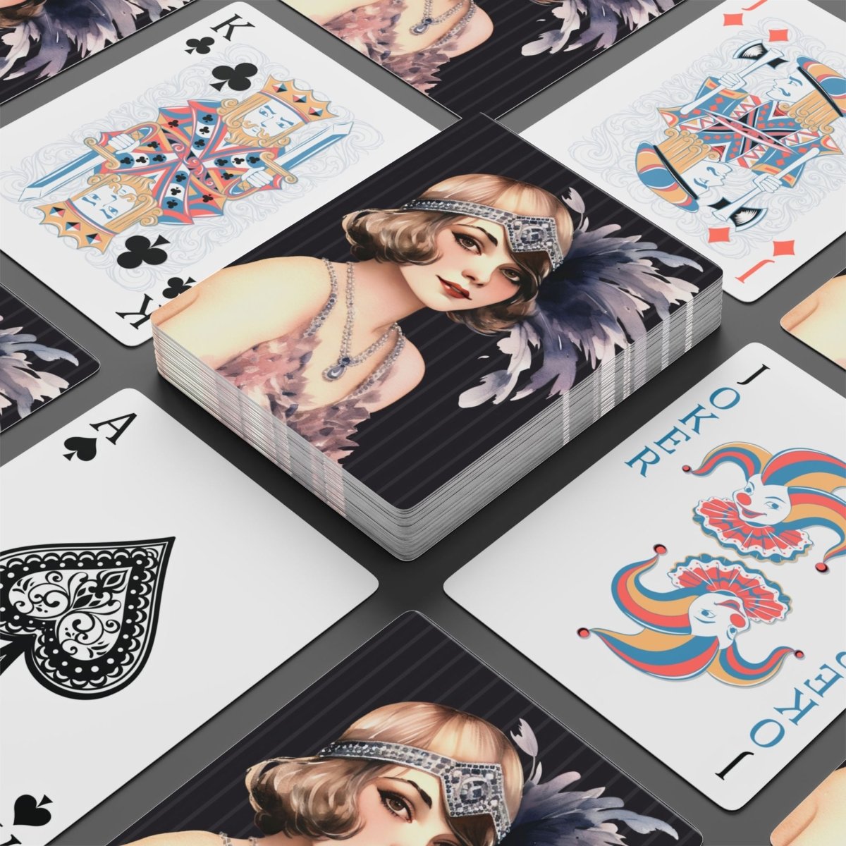 Vintage Glamour Poker Playing Cards – Art Deco Flapper Design for Game Night 11587103732367992872 Earthbound Pacific