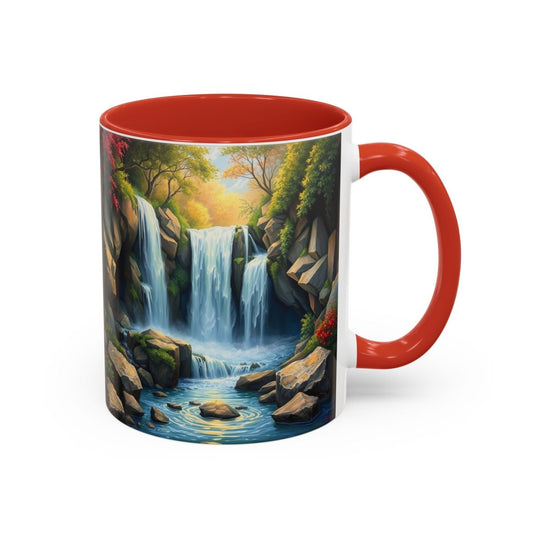 Waterfall Oil Painting Designer Mug (11, 15oz) - Earthbound Pacific