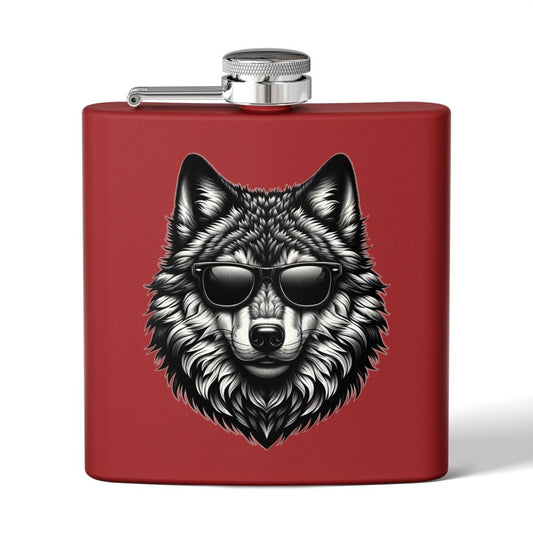 Wolf Design Stainless Steel Flask - 6oz Travel & Gift for Outdoor Lovers 42862294159543540212 Earthbound Pacific