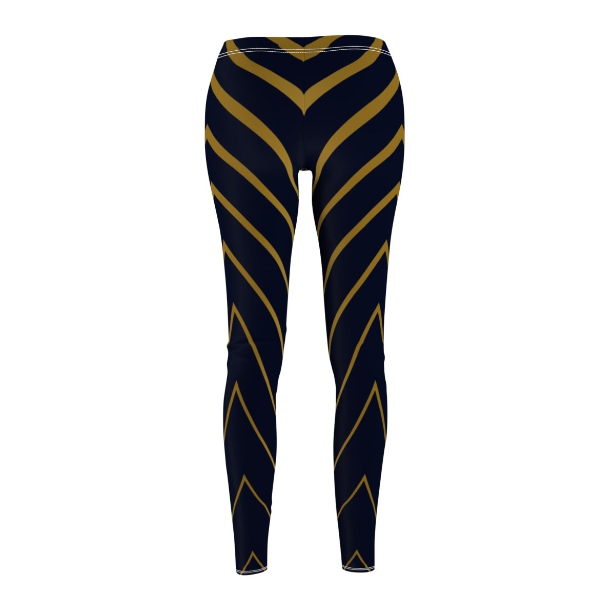 Women's Leggings - Black Gold Stripes - Earthbound Pacific