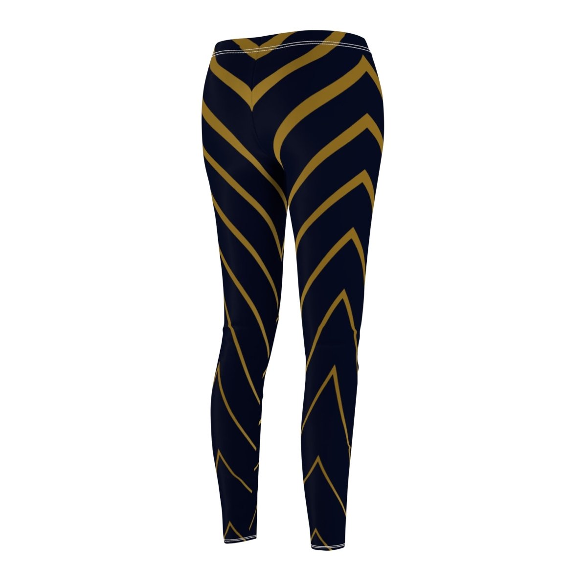 Women's Leggings - Black Gold Stripes - Earthbound Pacific