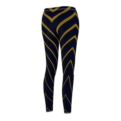 Women's Leggings - Black Gold Stripes - Earthbound Pacific