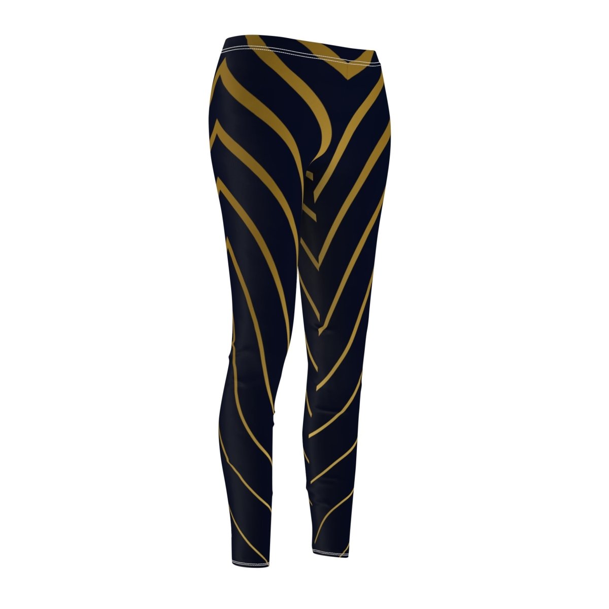 Women's Leggings - Black Gold Stripes - Earthbound Pacific