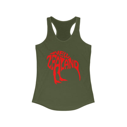 Women's New Zealand Kiwi Custom Ideal Racerback Tank - Earthbound Pacific