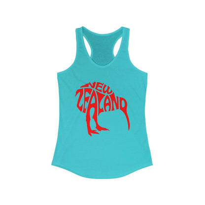 Women's New Zealand Kiwi Custom Ideal Racerback Tank - Earthbound Pacific