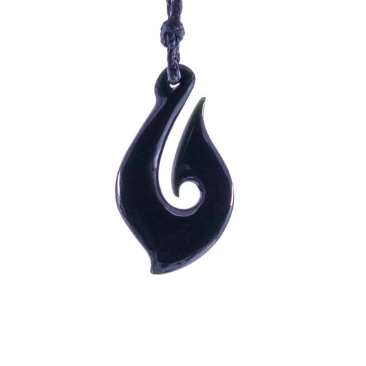 Hawaiian Stylized Aged Bone Fish Hook Necklace - Earthbound Pacific