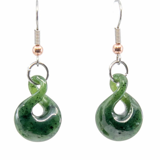 Greenstone Jade Infinity Symbol Earrings - Earthbound Pacific
